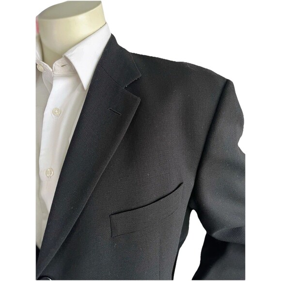 Hugo Boss Einstein Blazer Men's Size 48R Black Textured 100% Virgin Wool Jacket - Picture 3 of 13